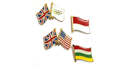 4 flag pins custom